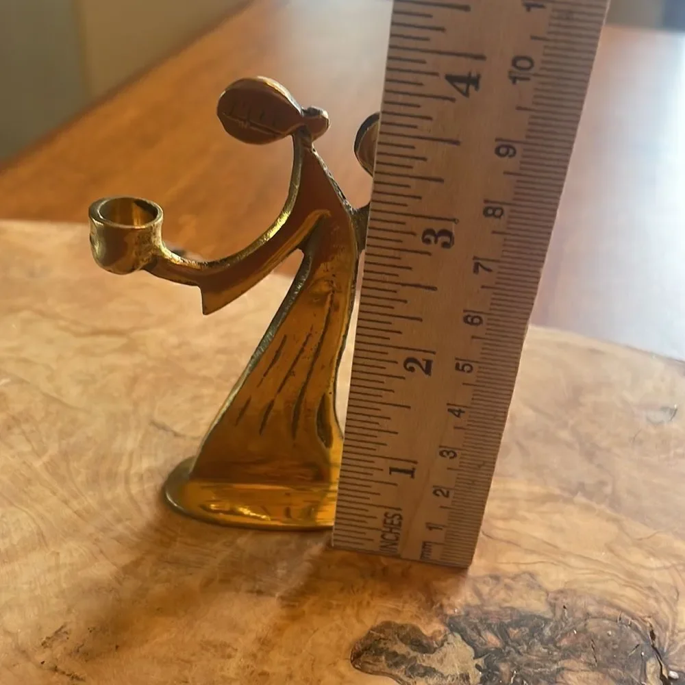 Vintage Abbey Press Brass Angel Candle Holder